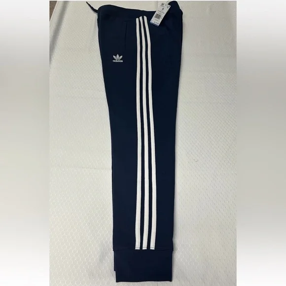 ADIDAS 3 Stripe Fleece Jogger Pants Adicolor Size S Mens Indigo Navy IM9319 NWT - Picture 6 of 13